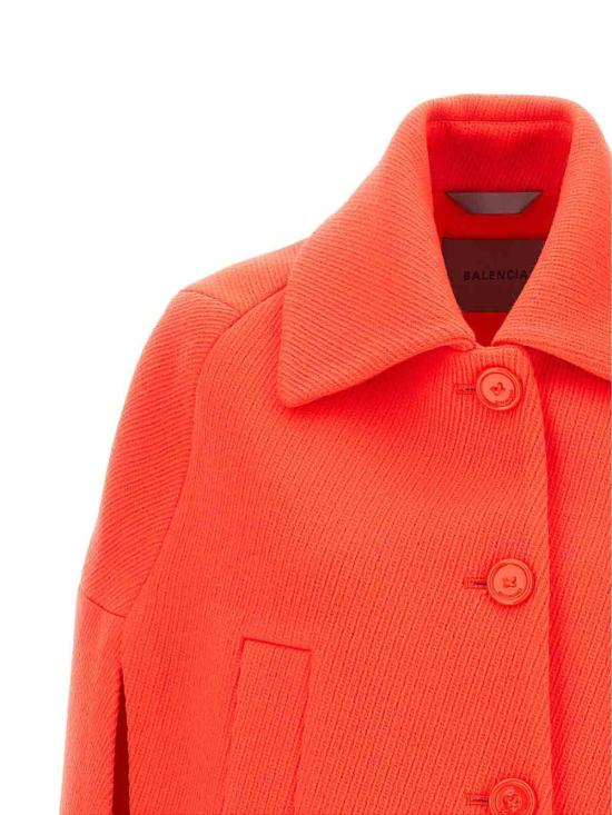 26FW 발렌시아가 우울 트리코틴 케이프 코트 A009M1TVU027541 ORANGE - BALENCIAGA