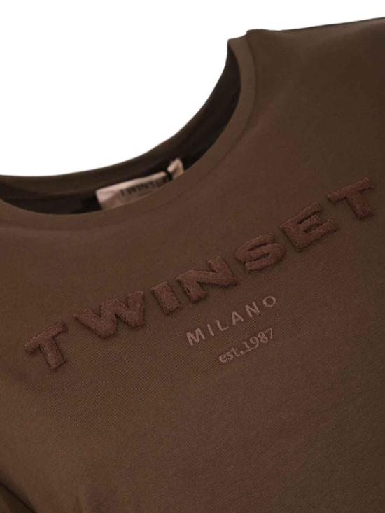 26FW 트윈셋 반팔 티셔츠 262TP230313411 BROWN - TWINSET