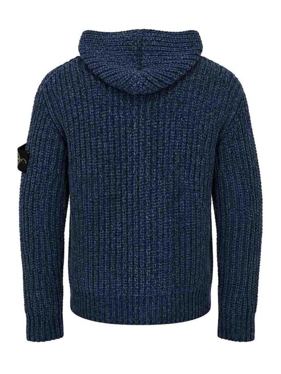 26FW 스톤 아일랜드 셰닐 후드 집업 스웨터 5100065S0N16V0M2B BLUE - STONE ISLAND
