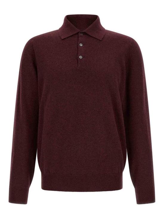 26FW 브루넬로 쿠치넬리 폴로 넥 캐시미어 스웨터 M2200295CNU36 DARK RED