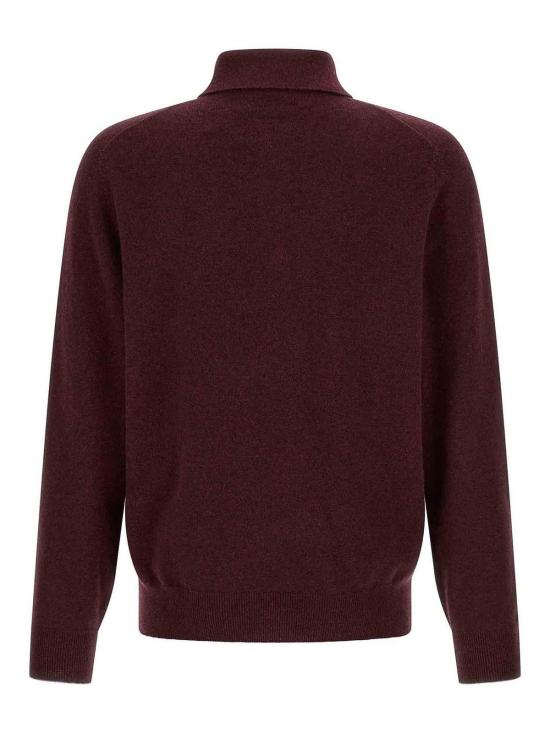 26FW 브루넬로 쿠치넬리 폴로 넥 캐시미어 스웨터 M2200295CNU36 DARK RED - BRUNELLO CUCINELLI