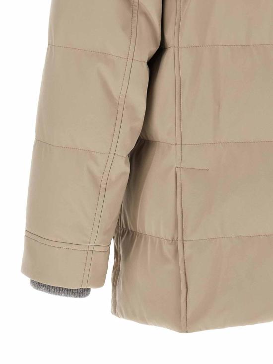 26FW 브루넬로 쿠치넬리 나일론 후드 다운 파카 MV4061823CMD01 BEIGE - BRUNELLO CUCINELLI