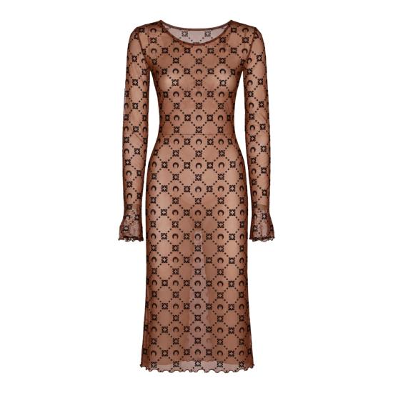26FW 마린세르 미디 원피스 WDR528ACJER0005 BR32 BROWN BLACK