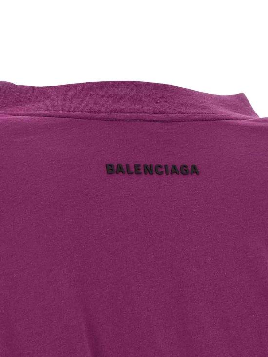 26FW 발렌시아가 비대칭 매듭 롱슬리브 티셔츠 A009D9TUVB25100 PURPLE - BALENCIAGA