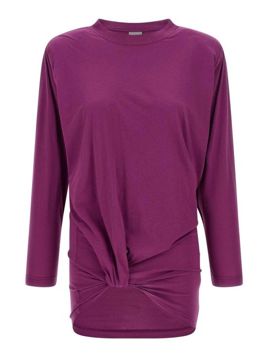 26FW 발렌시아가 비대칭 매듭 롱슬리브 티셔츠 A009D9TUVB25100 PURPLE