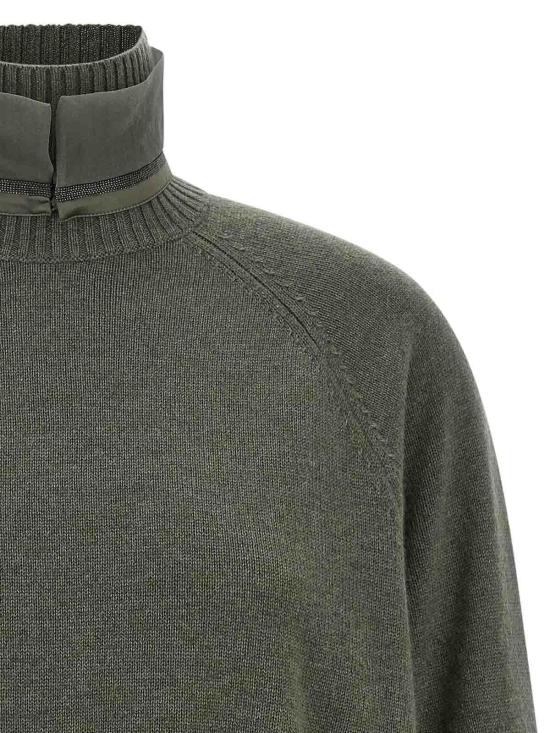 26FW 브루넬로 쿠치넬리 탑 M12747004C9986 GREEN - BRUNELLO CUCINELLI
