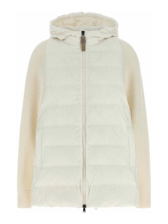 26FW 브루넬로 쿠치넬리 나일론 후드 다운 재킷 MD5987779PC1202 WHITE