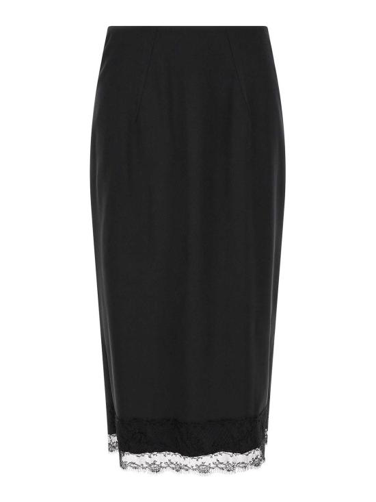 26FW 에르마노 설비노 미디 스커트 D492O760APNQI95708 BLACK