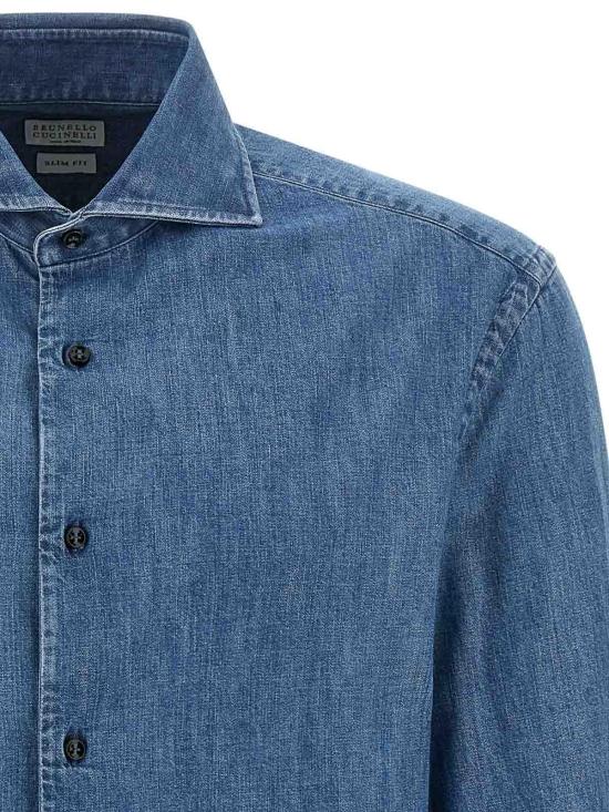 26FW 브루넬로 쿠치넬리 셔츠 MH192S1898C8333 BLUE - BRUNELLO CUCINELLI