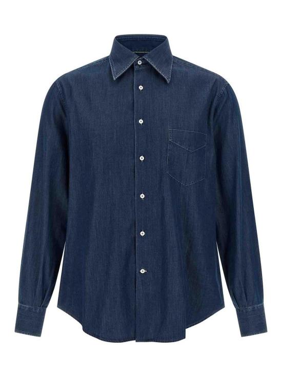 26FW 브루넬로 쿠치넬리 셔츠 MR6830621C003 BLUE