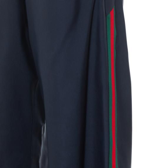 26FW 구찌 웹 테크니컬 실크 포플린 팬츠 A008E4 ZAVQF4294 BLUE - GUCCI