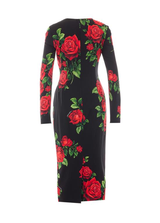 26FW 돌체앤가바나 미디 원피스 F6AWBT FSA9RHN6EJ BLACK - DOLCE & GABBANA