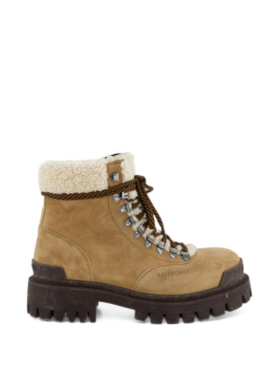 26FW 발렌시아가 컴뱃 스트라이크 스웨이드 시어링 윈터 부츠 A006QF WCG822290 NOCE OFF WHITE