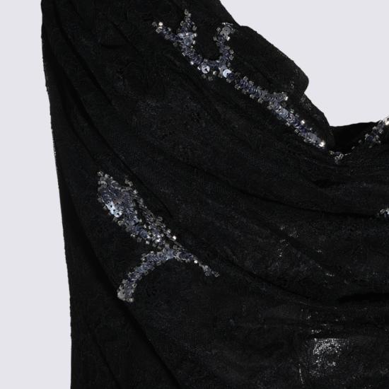 26FW 블루마린 미디 원피스 NF6058 J1638L9678 BLACK - BLUMARINE