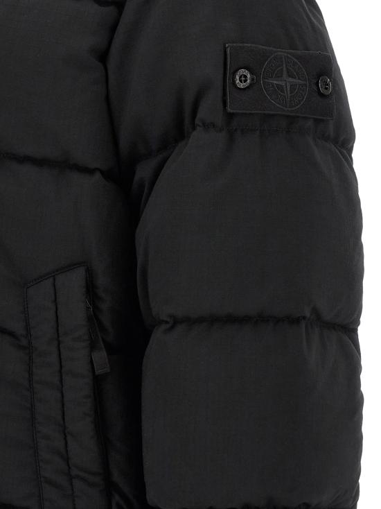 26FW 스톤 아일랜드 와펜 메탈 에코닐 후드 다운 패딩 L2S154100063S0F52V0029 Black - STONE ISLAND