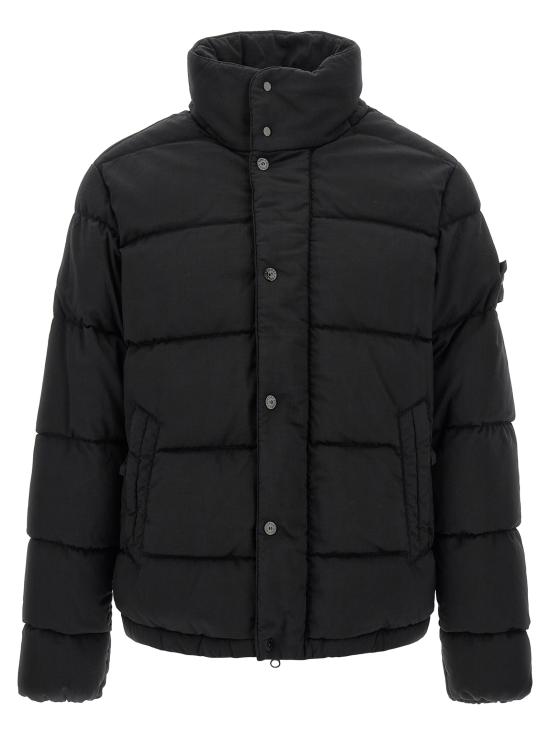 26FW 스톤 아일랜드 와펜 메탈 에코닐 후드 다운 패딩 L2S154100063S0F52V0029 Black - STONE ISLAND