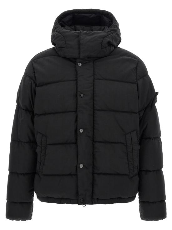 26FW 스톤 아일랜드 와펜 메탈 에코닐 후드 다운 패딩 L2S154100063S0F52V0029 Black