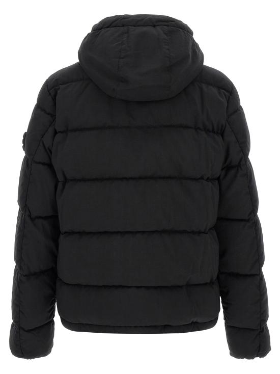 26FW 스톤 아일랜드 와펜 메탈 에코닐 후드 다운 패딩 L2S154100063S0F52V0029 Black - STONE ISLAND