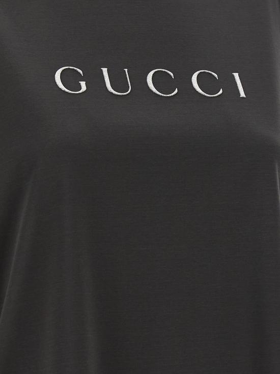 26FW 구찌 프린트 코튼 저지 티셔츠 A0097MXJH3Z1142 Gray - GUCCI