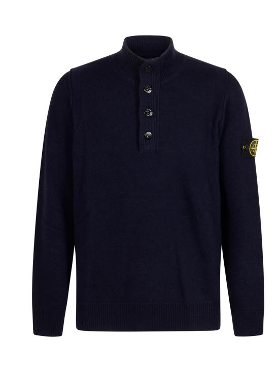 26FW 스톤 아일랜드 램스울 하프집 점퍼 5100040 S00A3V0020 NAVY BLUE