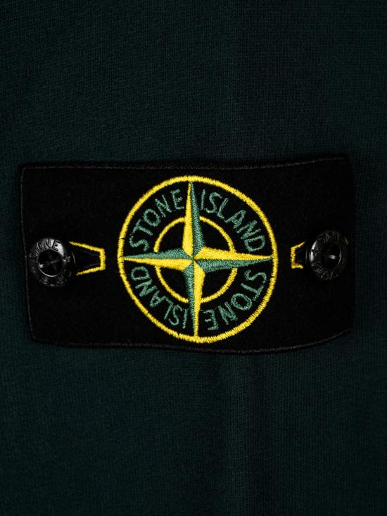 26FW 스톤 아일랜드 오가닉 코튼 플리스 립드 인서트 레귤러 핏 크루넥 스웨트셔츠 6100049 S0A20V005S DARK GREEN - STONE ISLAND