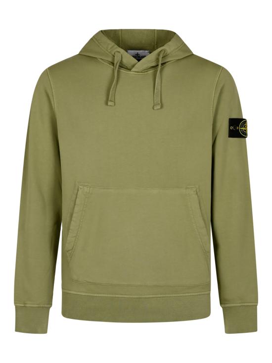 26FW 스톤 아일랜드 오가닉 코튼 플리스 레귤러핏 후드 스웨트셔츠 6100062 S0051V005N LAUREL GREEN - STONE ISLAND