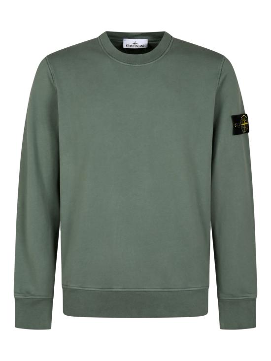 26FW 스톤 아일랜드 오가닉 코튼 플리스 레귤러 핏 크루넥 스웨트셔츠 6100060 S0051V005T OCEAN GREEN