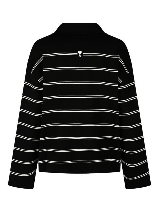 26FW 아미 폴로 티셔츠 UPL459 KN0194004 NOIR BLANC - AMI