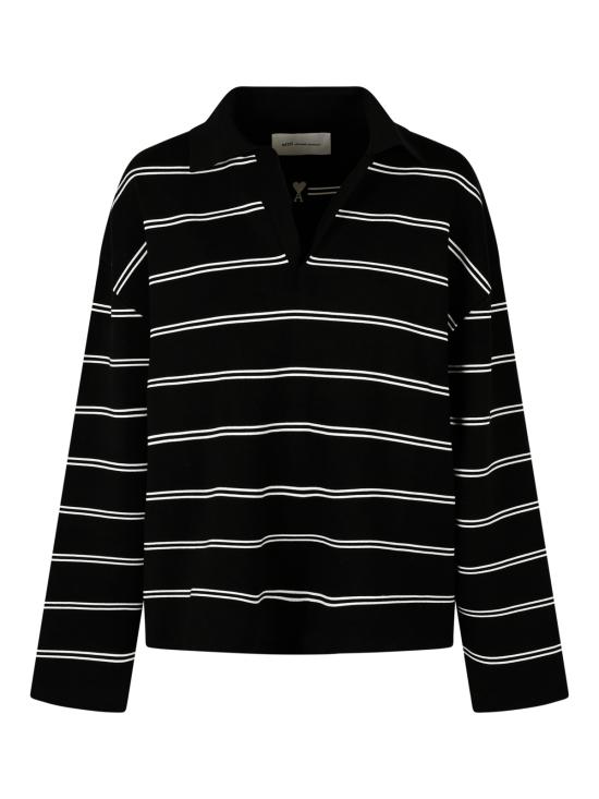 26FW 아미 폴로 티셔츠 UPL459 KN0194004 NOIR BLANC - AMI