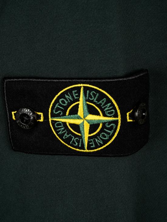 26FW 스톤 아일랜드 오가닉 코튼 플리스 레귤러 핏 크루넥 스웨트셔츠 6100060 S0051V005S DARK GREEN - STONE ISLAND
