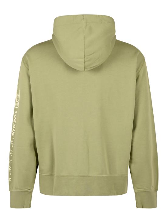 26FW 스톤 아일랜드 코튼 플리스 버티컬 플레이스먼트 후드 집업 6100009 S0467V005N LAUREL GREEN - STONE ISLAND