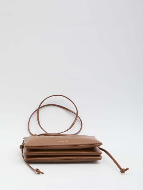 26FW 셀린느 트리오 플랩백 스무스 램스킨 10P862O86 BROWN - CELINE