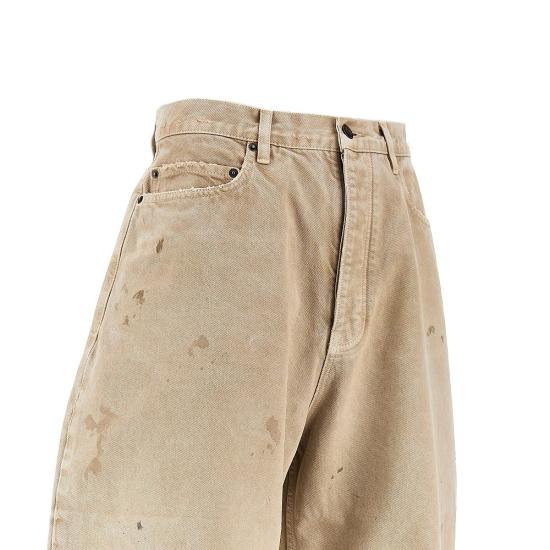 26FW 발렌시아가 디스트레스 페인트 스플래터 와이드 팬츠 A0099CTSWB2 Beige - BALENCIAGA
