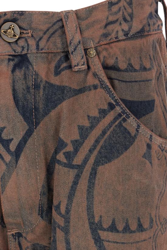 26FW 비비안웨스트우드 벨티드 스웨이드 가죽 자켓 3902000NW01P9 K408 RUST BIZARRE PRINT - VIVIENNE WESTWOOD