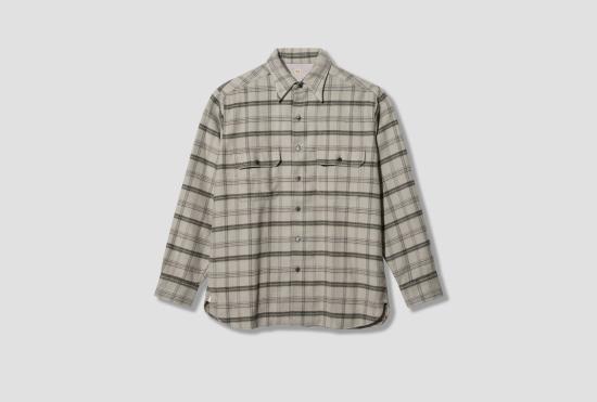 26FW 타이가 타카하시 셔츠 LOT.122 원피스 칼라 스포츠  - 라이트 그레이 체크 TT26AW122