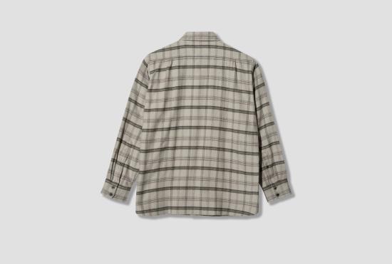 26FW 타이가 타카하시 셔츠 LOT.122 원피스 칼라 스포츠  - 라이트 그레이 체크 TT26AW122 - TAIGA TAKAHASHI
