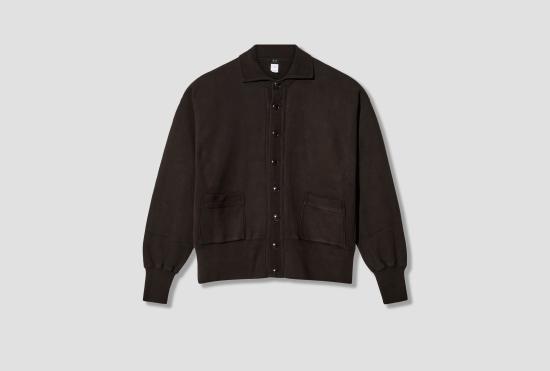 26FW 타이가 타카하시 긴팔 티셔츠 LOT.607 스웨트 코트 - 머드 다이 브라운 TT26AW607