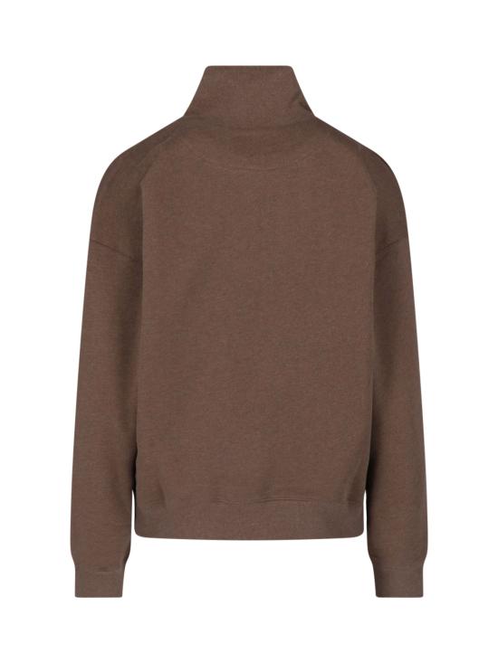 26FW 메종키츠네 베이비 폭스 하프 집 스웨트셔츠 MW00304KM0341 0605 DARK BROWN CHINE DOM - MAISON KITSUNE