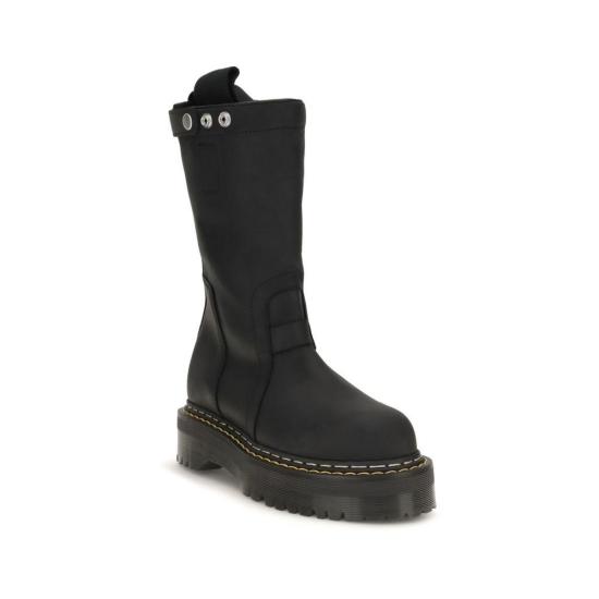 26FW 릭 오웬스 부츠 누벅 가죽 레이스업  블랙 - RICK OWENS