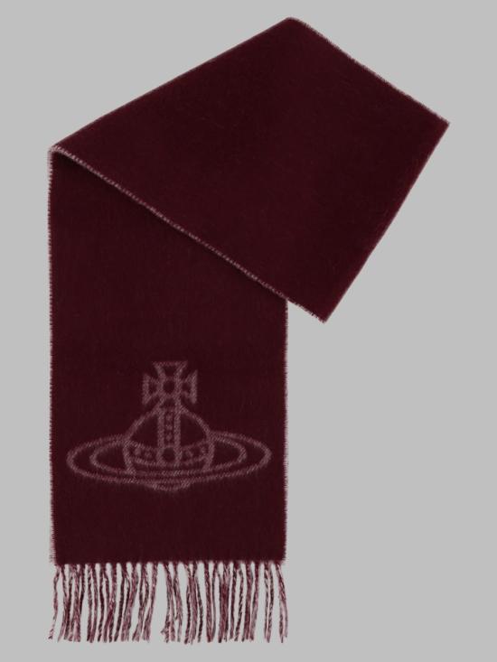 26FW 비비안웨스트우드 싱글 ORB 더블 페이스 머플러 81030006 W01MKI401 BORDEAUX - VIVIENNE WESTWOOD