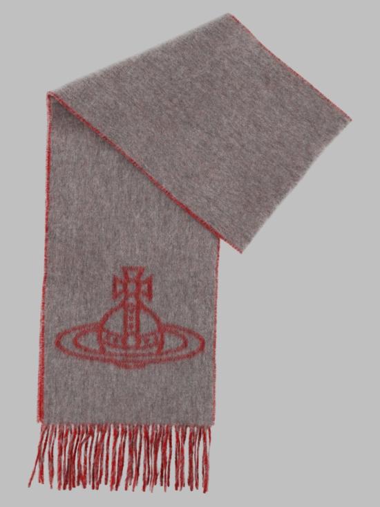 26FW 비비안웨스트우드 싱글 ORB 더블 페이스 머플러 81030006 W01MKP401 GREY - VIVIENNE WESTWOOD