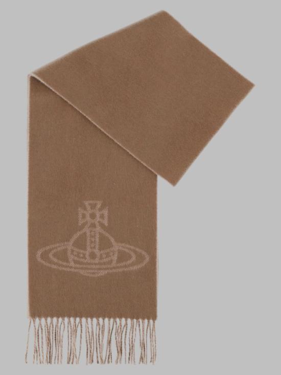 26FW 비비안웨스트우드 싱글 ORB 더블 페이스 머플러 81030006 W01MKC405 BEIGE - VIVIENNE WESTWOOD