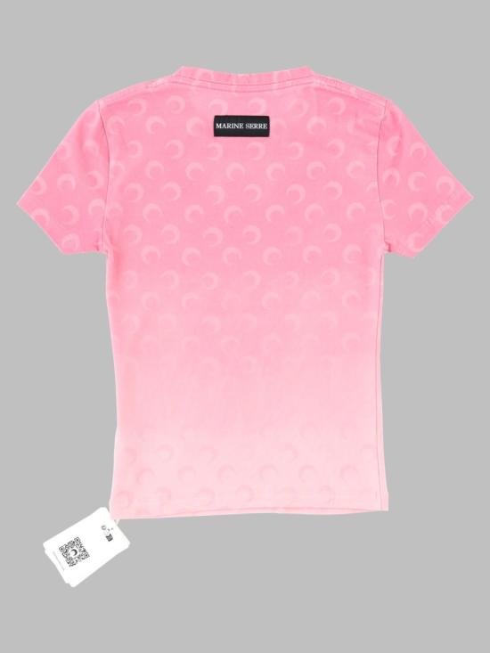 26FW 마린세르 문 로고 저지 베이비핏 티셔츠 WTT012A CJER0114PK09 PINK - MARINE SERRE
