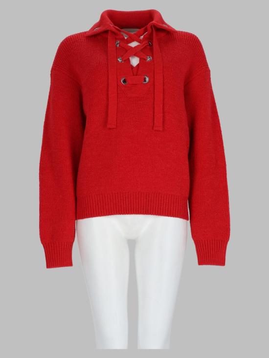 26FW 이자벨마랑 이달리아 울 알파카 레이스업 니트 스웨터 PU1009FA D4L01I70RD RED