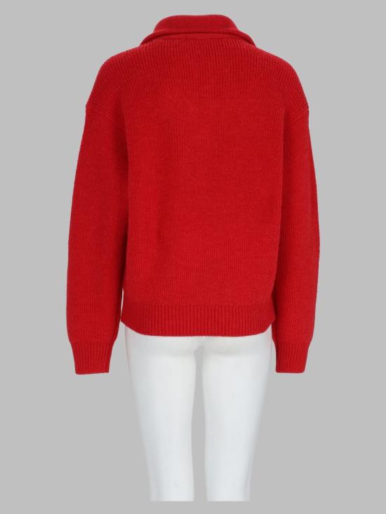 26FW 이자벨마랑 이달리아 울 알파카 레이스업 니트 스웨터 PU1009FA D4L01I70RD RED - ISABEL MARANT