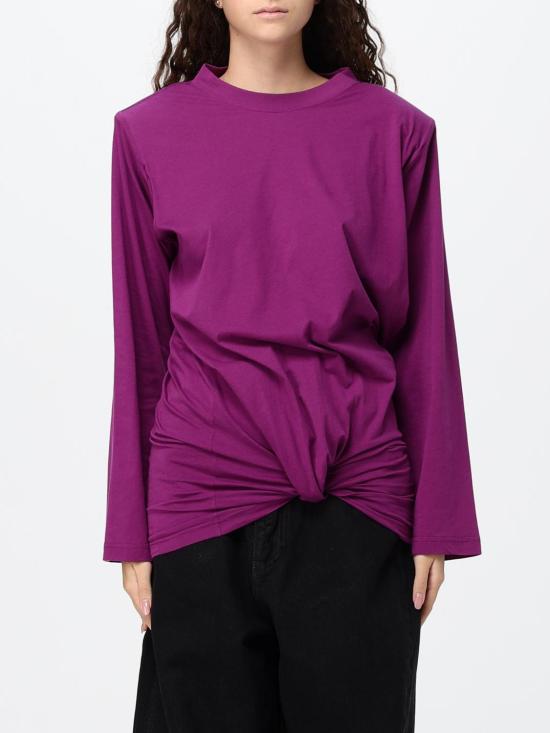 26FW 발렌시아가 비대칭 매듭 롱슬리브 티셔츠 A009D9TUVB2 5100 Violet