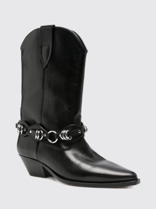 26FW 이자벨마랑 듀에르토 레더 카우보이 웨스턴 앵클 부츠 BO0003FFD4A16S 01BK Black - ISABEL MARANT