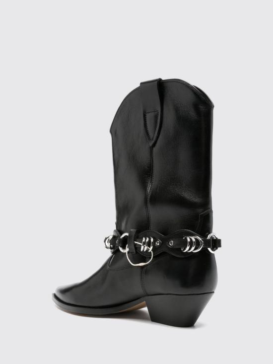 26FW 이자벨마랑 듀에르토 레더 카우보이 웨스턴 앵클 부츠 BO0003FFD4A16S 01BK Black - ISABEL MARANT