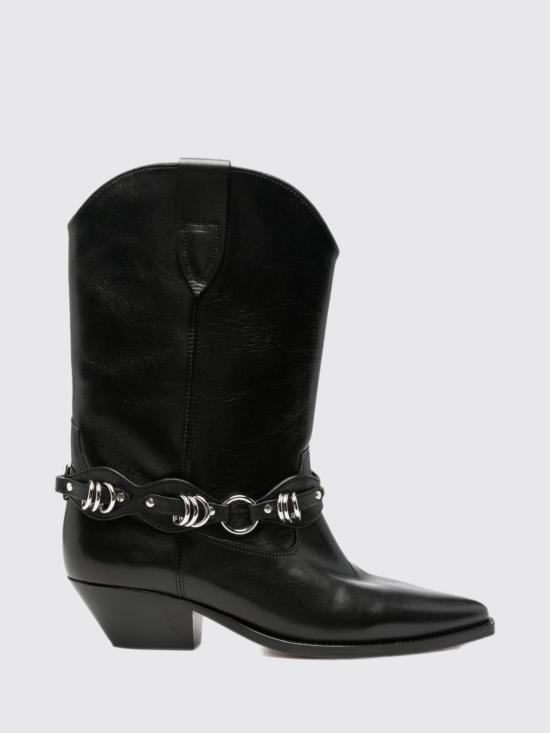 26FW 이자벨마랑 듀에르토 레더 카우보이 웨스턴 앵클 부츠 BO0003FFD4A16S 01BK Black