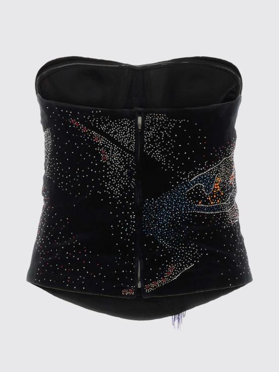 26FW 이자벨마랑 올라자 자수 플루메티 레이스 탑 HT0978FAD4J09I 01BK Black - ISABEL MARANT